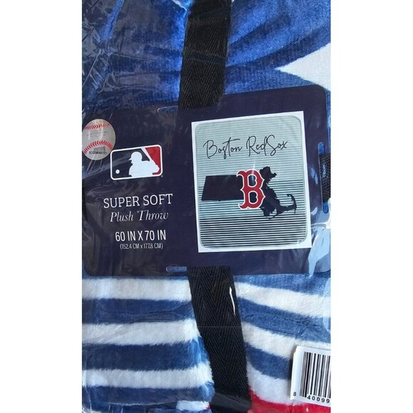 Boston Red Sox State Stripe Larger Ultra Soft Plush Throw Blanket MLB Licensed - Picture 3 of 3